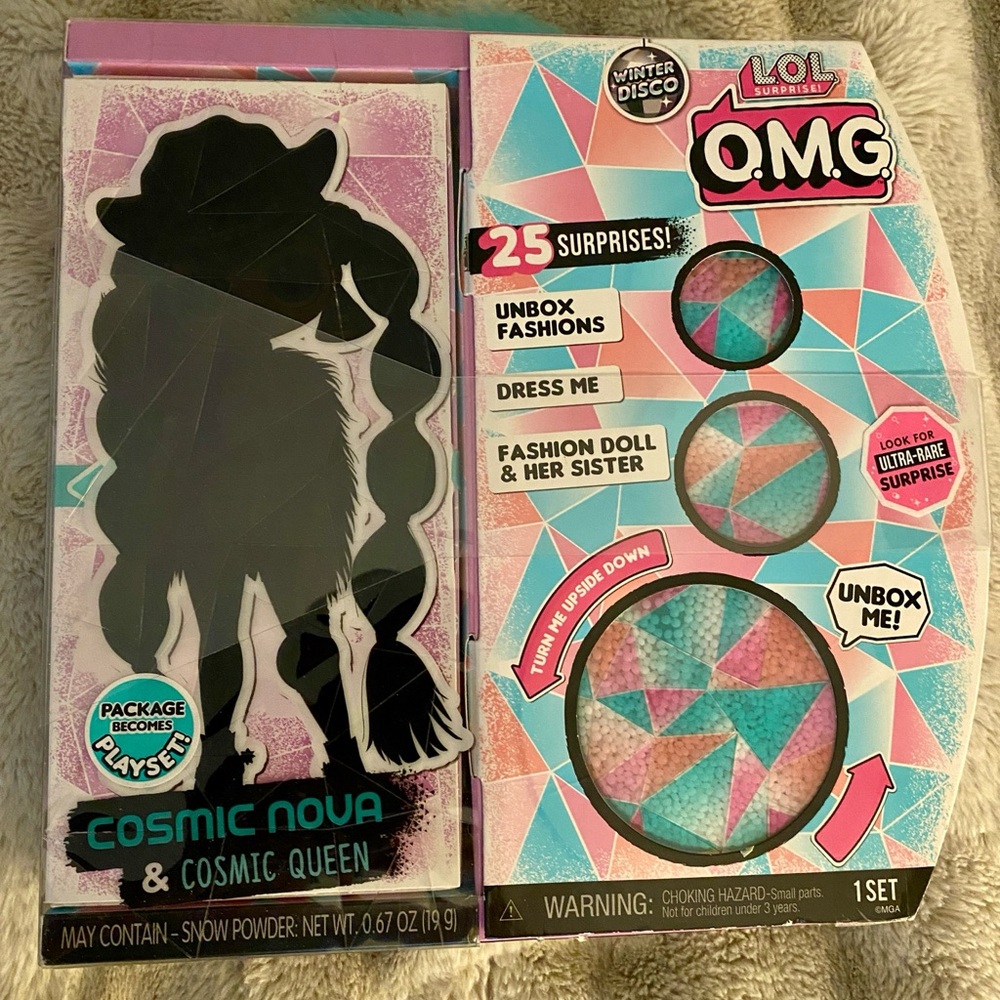 Brand New L.O.L. Surprise! O.M.G. Winter Disco Set with Pink and Blue